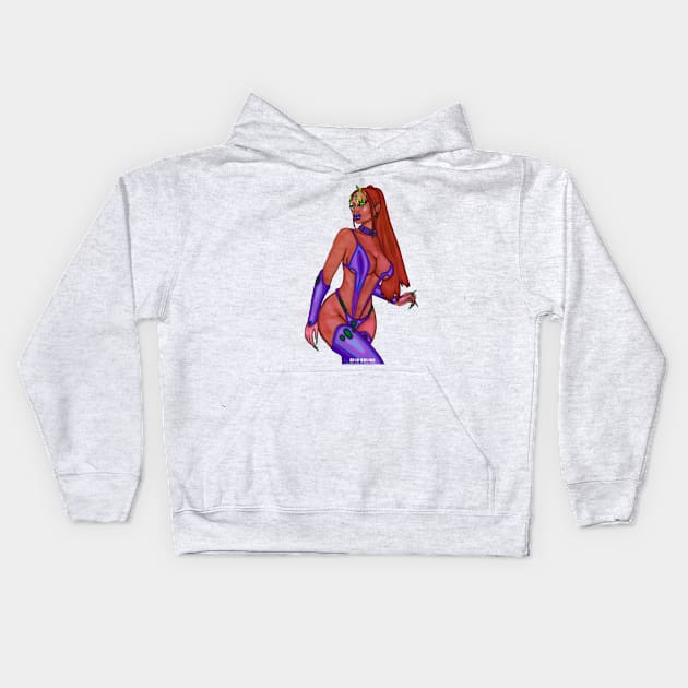 StarFire Teen Titans Kids Hoodie by Zenpaistudios